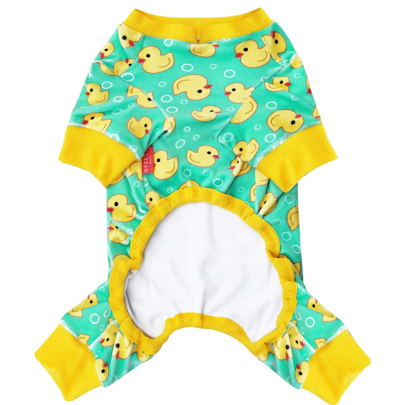 kyeese Dog Pajamas Yellow Ducks for Small Dogs Soft Material Stretchable Dog Pjs Cat Pajama Dog Apparel X-Small - PawsPlanet Australia