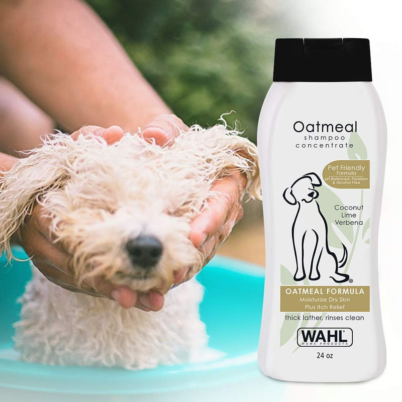 Wahl Dry Skin & Itch Relief Pet Shampoo for Dogs – Oatmeal Formula with Coconut Lime Verbena & 100% Natural Ingredients – 24 Oz - PawsPlanet Australia
