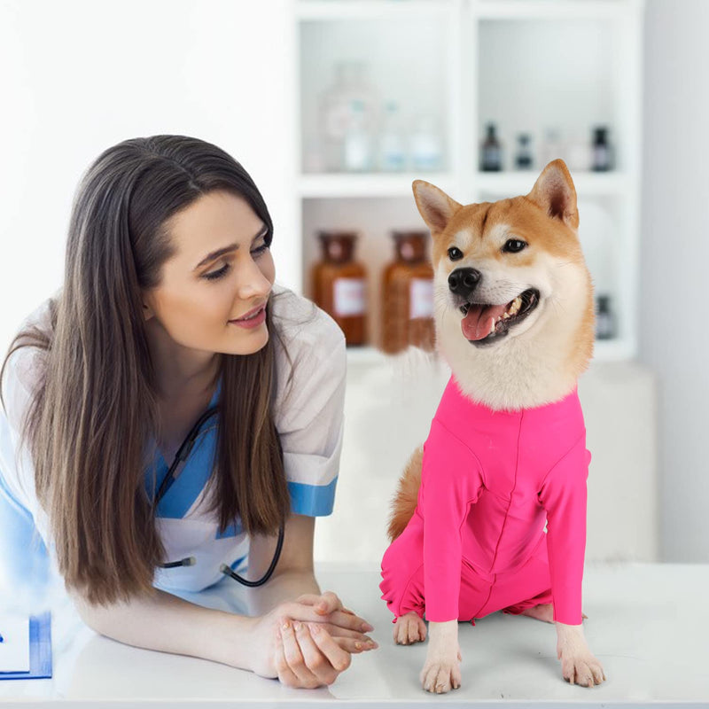 Due Felice Dog Recovery Onesie Anti Shedding Suit Full Coverage Pet Surgical Bodysuit After Surgery Wear Cone E Collar Alternative Anxiety Calming Shirt for Female Male Dog (X-Small, Pink) X-Small - PawsPlanet Australia