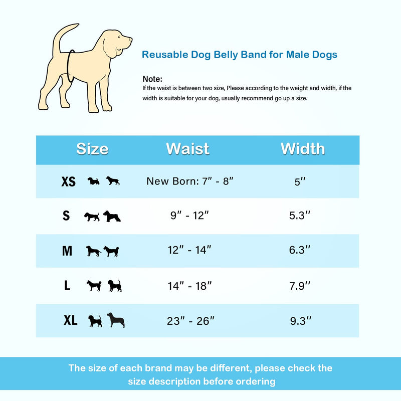 Pet Soft Dog Belly Bands - Washable Male Dog Diapers Belly Band for Male Dogs, Reusable Male Dog Belly Wraps 3Pack for Doggy Puppy Army X-Small (NewBorn 7''-8'') - PawsPlanet Australia