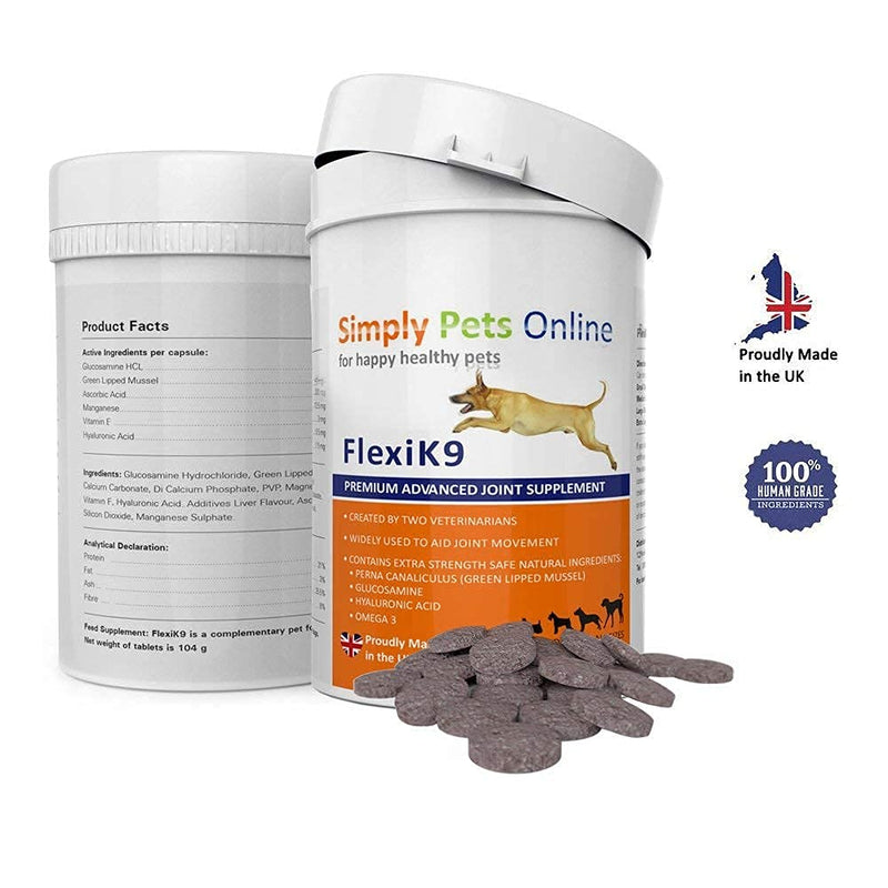 FlexiK9 Joint Supplement for Dogs – Created by Vets, 120 Chews with Extra Green Lipped Mussel, Vitamins, and Omega 3 - PawsPlanet Australia