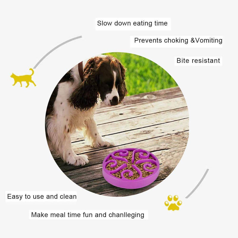 SUOXU Slow Feeder Dog Bowl, Medium Dog Food Bowls Labyrinth Interactive Puzzle Bowls, Slow Food, Bloat Stop, Anti-Swallowing, Extend Eating Time,Prevent Various Diseases Caused by Eating too Fast purple - PawsPlanet Australia