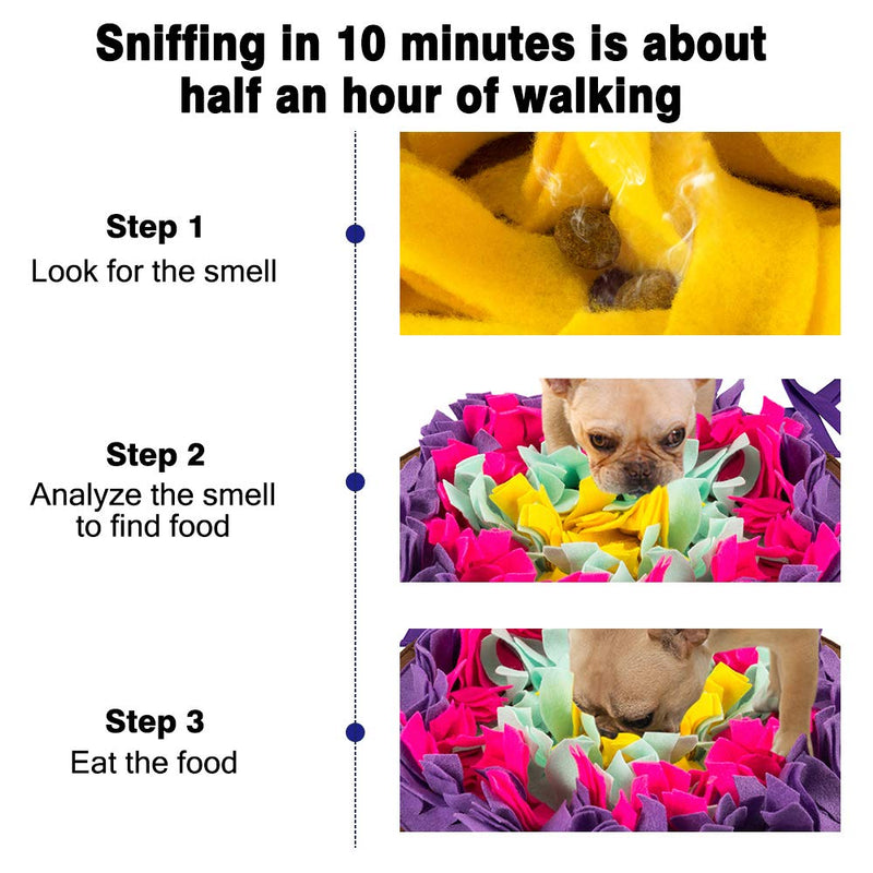 [Australia] - Green House Dog Snuffle Mat Pet Puzzle Toy Sniffing Training Pad Activity Blanket Feeding Mat for Dog Release Stress Purple 