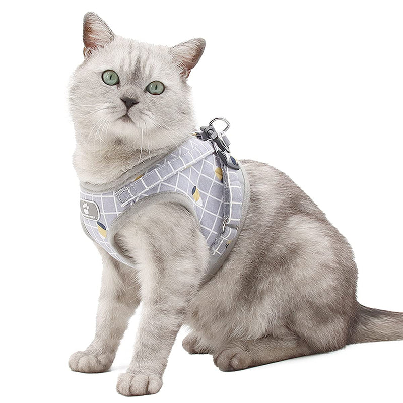 SCOKIE Cat Harness and Leash Set 5m Anti Breakage Treatment Adjustable Cat Harness and Leash, for Walking Cat and Small Dog of Cat Harness Escape Proof and Puppy Harness XS Gray - PawsPlanet Australia