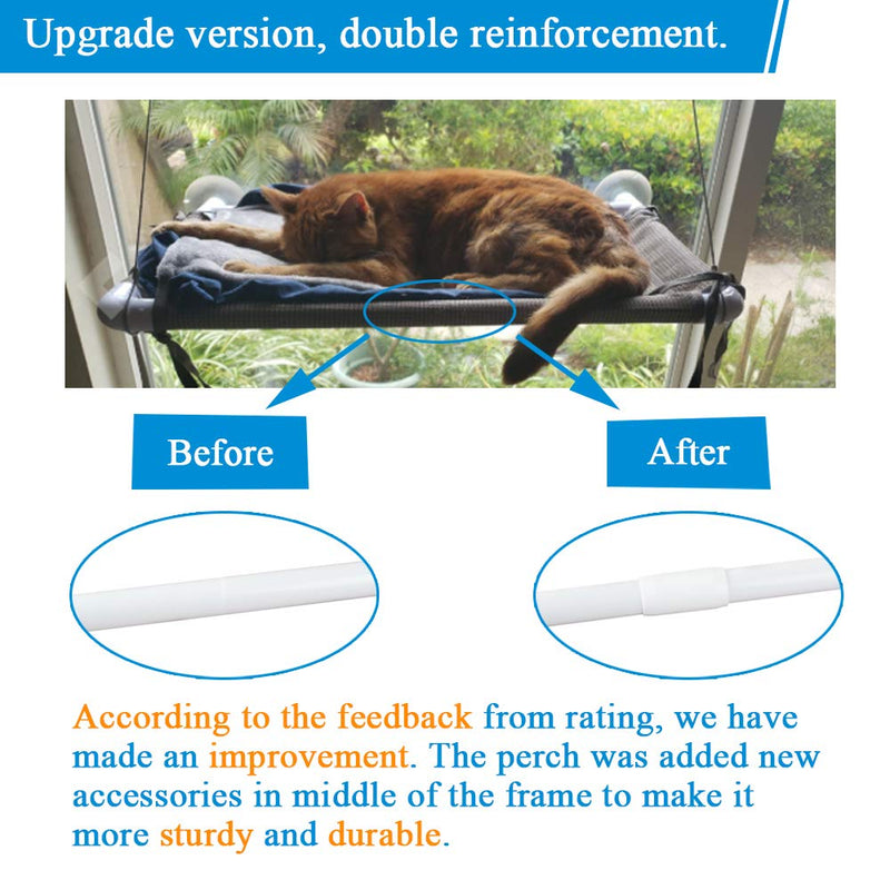 [Australia] - Cat Window Perch, Cat Hammock Window Seat, Space Saving and Safety Window Mounted Cat Bed for Large Cats Beige Original Set 