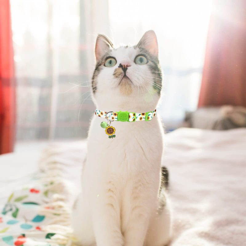 VKPETFR Breakaway Cat Collars - 3 Pack Adjustable Safety Kitten Collars - Spring Decoration for Girl Boy Cats Puppy and Small Pets Vitality - PawsPlanet Australia