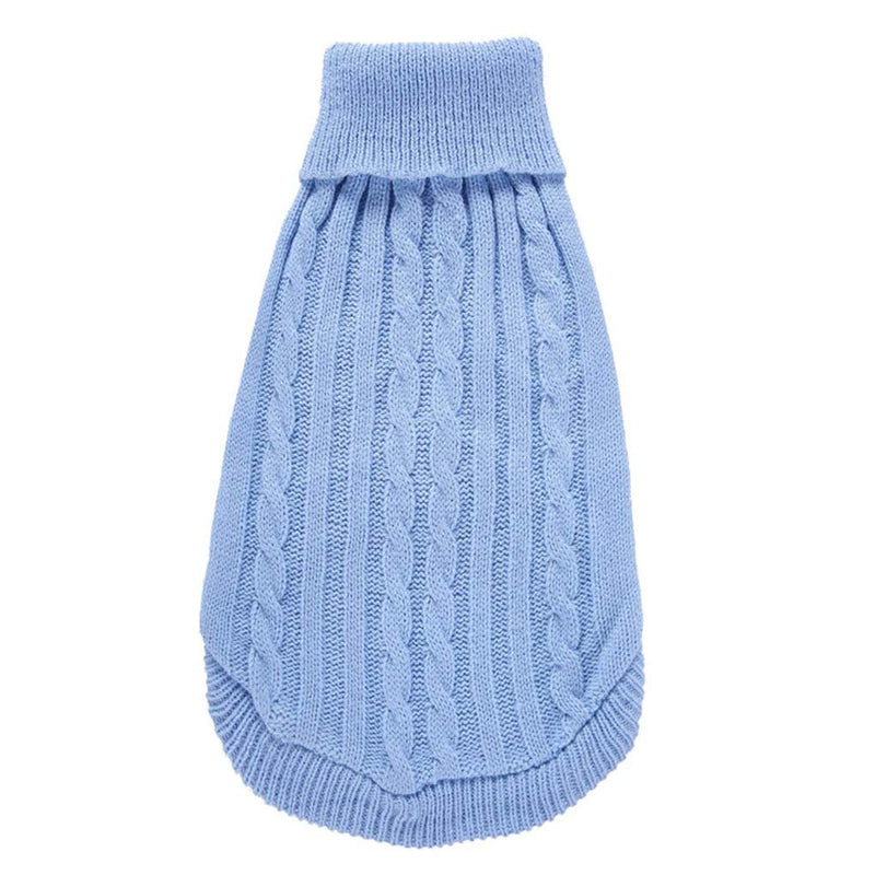 [Australia] - CHBORCHICEN Small Dog Sweaters Knitted Pet Cat Sweater Warm Dog Sweatshirt Dog Winter Clothes Kitten Puppy Sweater X-Small Light blue 