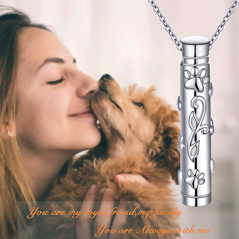 Cremation Jewelry for Ashes for Dog Cat Sterling Silver Memorial Urn Pendant Necklace Always with Me - PawsPlanet Australia