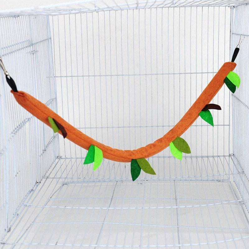 [Australia] - FunMove Hamster Hammock Rat Bird Parrot Hanging Warm Bed House Cage Nest Accessories Forest Pattern Cage Toy Leaf Hanging Tunnel and Swing for Sugar Glider Squirrel Hamster Playing Sleeping Pack of 5 