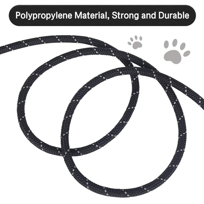 Vivifying Dog Training Lead, 19FT/6M Floatable Long Reflective Recall Dog Lead with Comfortable Handle for Hiking, Camping, Walking (Black) Black - PawsPlanet Australia