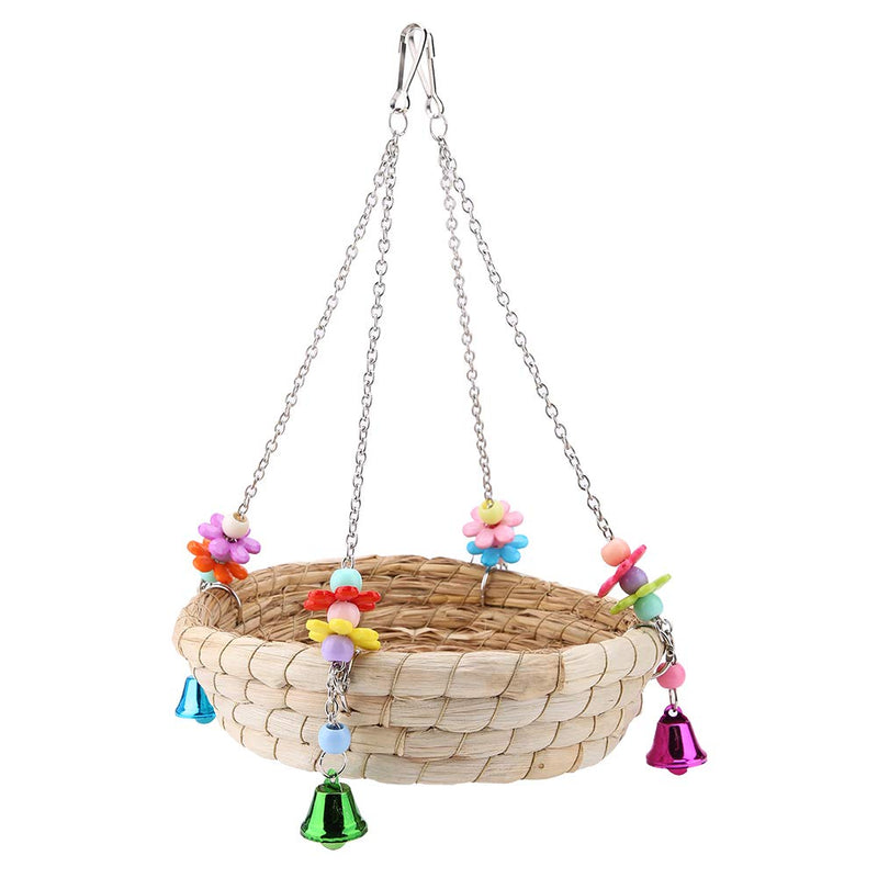 TOPINCN Parrot Swing Nest Safe Straw Durable Safe Non-Toxic Reusable Durable Bird Lovebird Bite Toy Basket Bed Hanging On Birdcage - PawsPlanet Australia