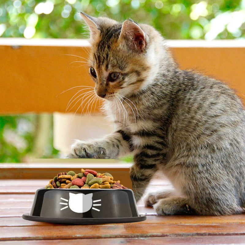 SaponinTree Stainless Steel Pet Cat Bowl, 2 Pack Food Grade Feeding Bowl Non Skid with Natural Rubber Base for Small Dogs Cats 2 Pcs - PawsPlanet Australia