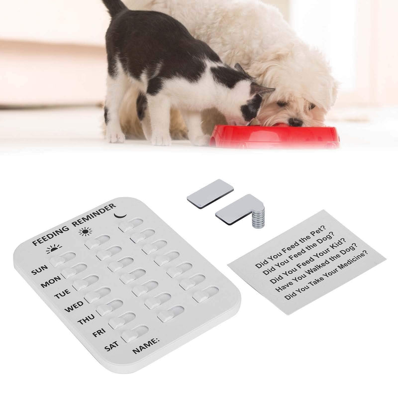 Dog Feeding Reminder Magnetic Reminder Sticker Daily Indication Pet Feeding Chart Chart 3 Times A Day Reminder for Your Puppy Dog Cat(White) White - PawsPlanet Australia