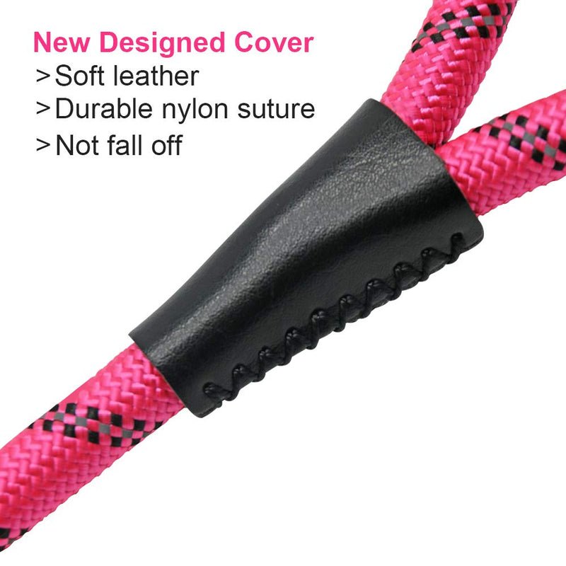 [Australia] - NIMBLE Dog Leash and Collar Set 5FT Strong Reflective Dog Leash and Waterproof Collar for Medium Large Dogs 5FT leash + M collar Pink 