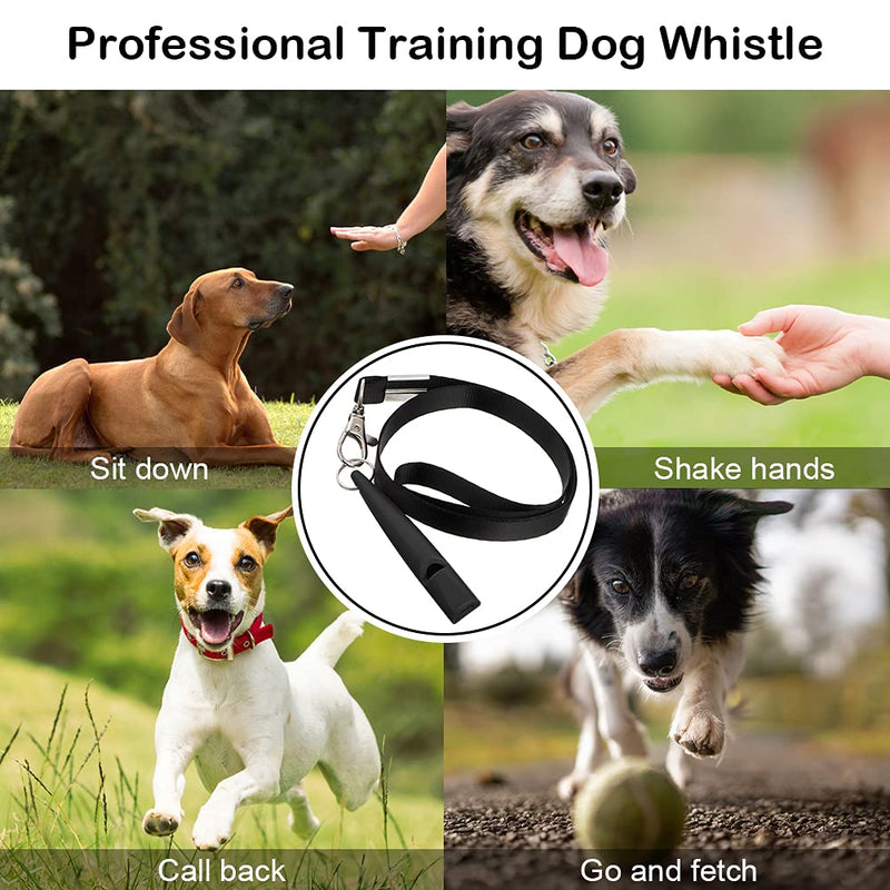 PHABULS Silent Dog Whistle to Stop Barking Adjustable Frequency Dog Whistles with Lanyards Dog Clicker for Training & Dog Bark Control A-Black - PawsPlanet Australia