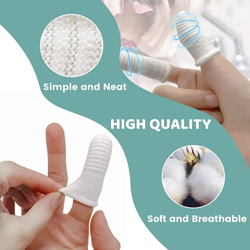 Dog toothbrush finger cot reusable, pet finger toothbrush, finger cots dog dental care, anti-plaque finger dog, efficient and clean pet toothbrush made of knitted fabric (20 pieces) 20 pieces - PawsPlanet Australia