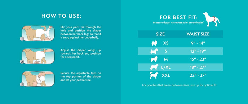 [Australia] - Simple Solution Disposable Dog Diapers for Female Dogs | Super Absorbent Leak-Proof Fit | Females In Heat, Excitable Urination, Incontinence, or Puppy Training L/XL 30 Count 