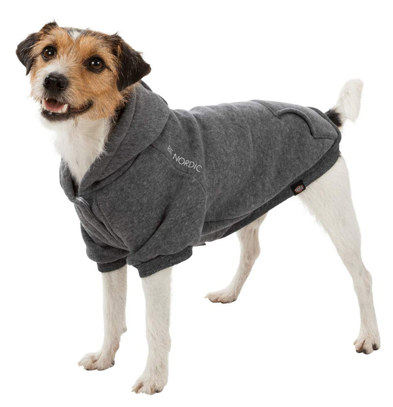 TRIXIE Be Nordic Hoodie, S: 36 cm: 48 cm, Grey, Dog - PawsPlanet Australia