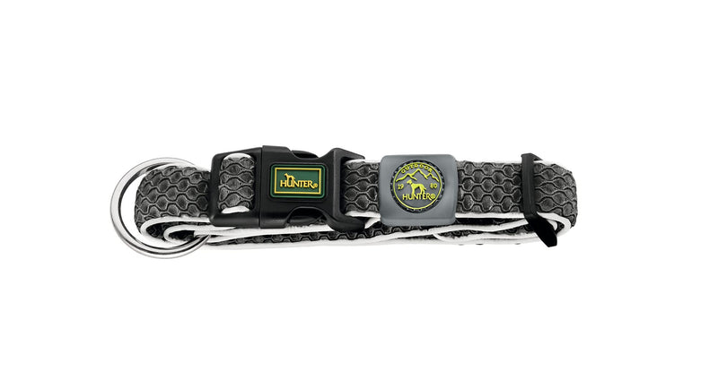 HUNTER HILO VARIO BASIC collar for dogs, 3D mesh material, reflective, breathable, lightweight, SM, anthracite - PawsPlanet Australia