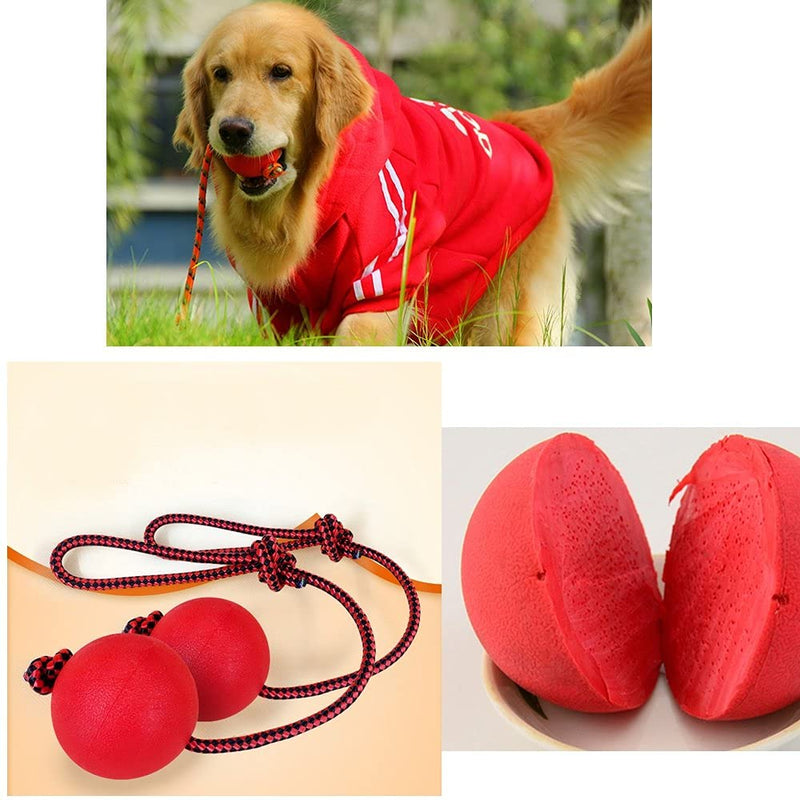 Legendog Dog Rope Ball, 3 Pcs Ball on a Rope Dog Toy Natural Elastic Solid Rubber Dogs Balls Chew Toys for Small Dogs - PawsPlanet Australia