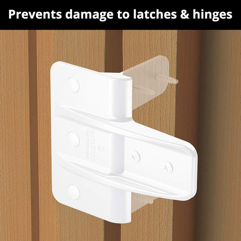 [Australia] - D&D Technologies TCGS1WTS Gate Stop, Damage Protection Bumper Reduces Sound from Closing Wood and Vinyl Gates, for Any Square Gate, White, 1 Count 