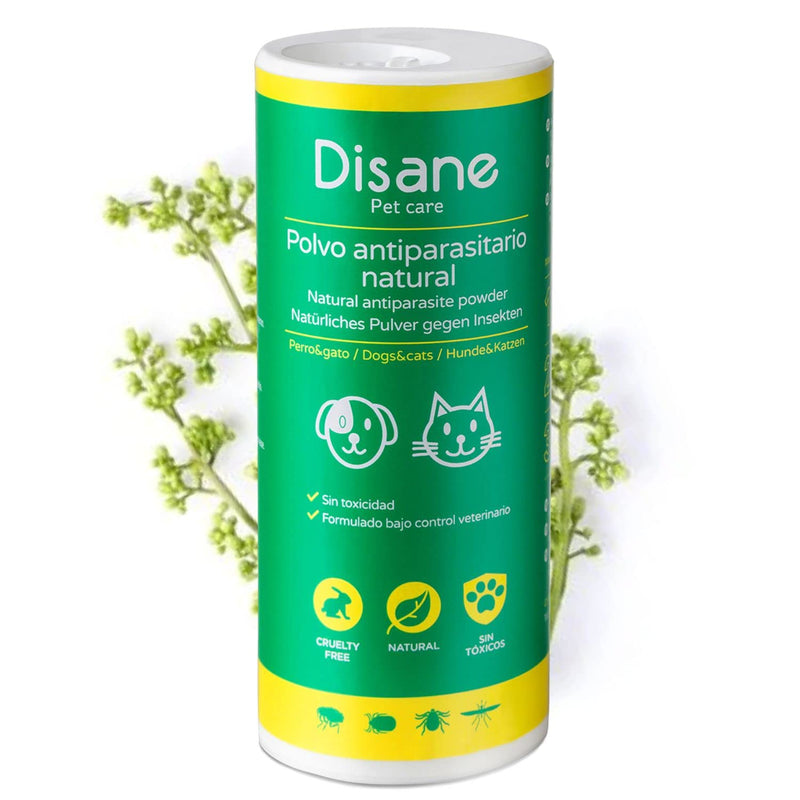 DISANE Natural powder against insects for dogs | 250g | Easy to use through the dog's coat and environment | Protects fleas, ticks and mosquitoes - PawsPlanet Australia