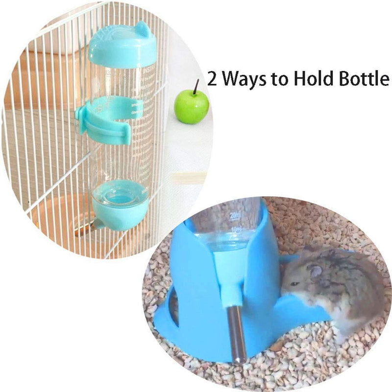 Jasa 1PCS 4oz Hamster Water Bottle, Hedgehog Supplies, 3 in 1 Food Bowl Small Animals Hamster Hideout Water Dispenser Automatic pet Bottle(125ML) Blue - PawsPlanet Australia