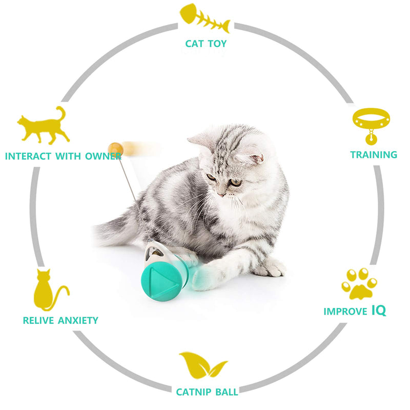 MEKOMONA Interactive Cat Toys for Indoor Cats with Ball and Feather, Cat Feather Toy Automatic Self-Moving Funny Toy for Kittens Cats - PawsPlanet Australia