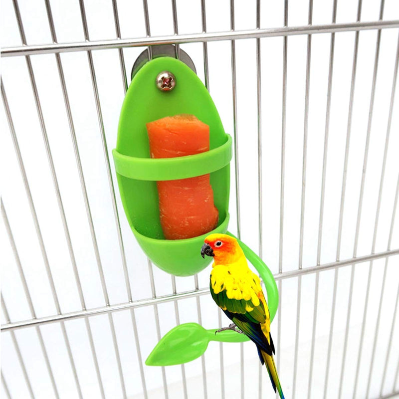 WUSIO 2PCS Conure Macaws Cockatiel with Standing Rack Hanging Food Pet Bird Supplies Fruit Vegetable Holder Parrot Feeder Food Container - PawsPlanet Australia