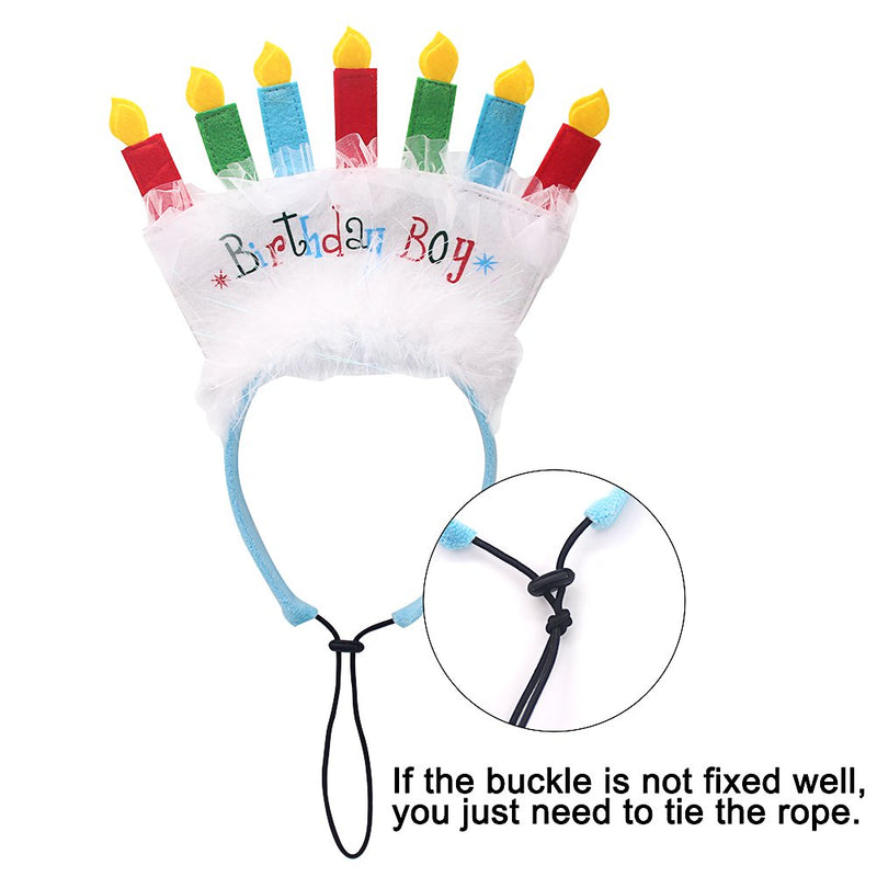 [Australia] - Dog Birthday Bandana with Birthday Candle Headband - Pet Birthday Gift Decorations Set, Soft Scarf & Adorable Hat for Party Accessory Boy 