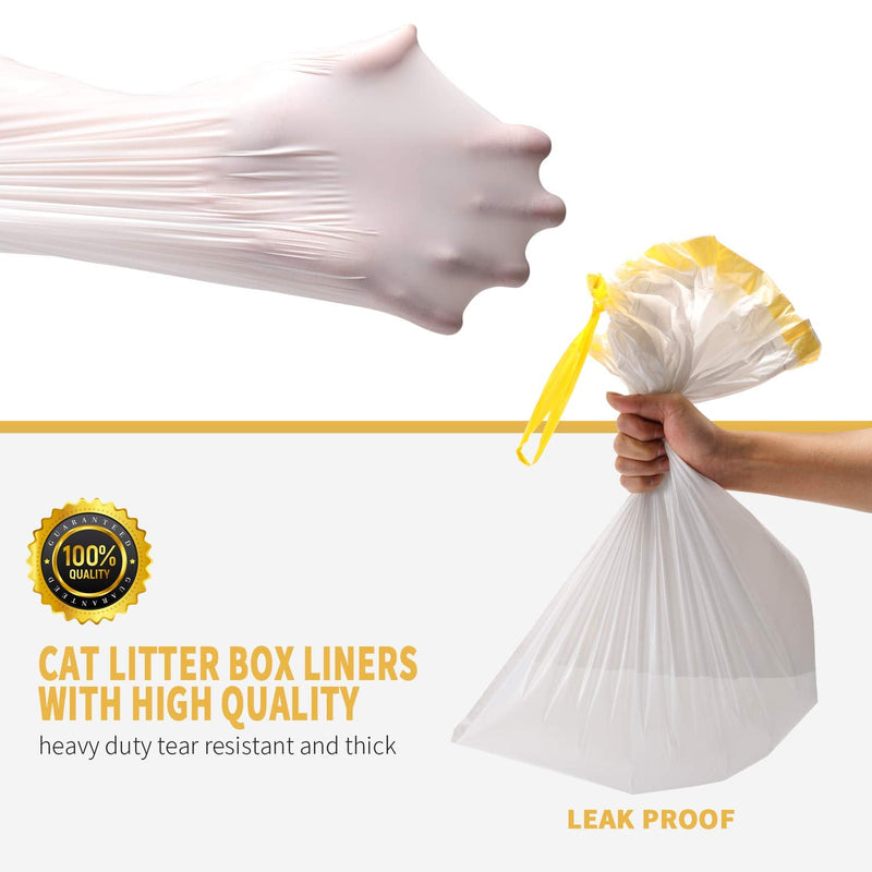 KONE Cat Litter Box Liners, 14 Count Jumbo Extra Durable Large Drawstring Kitty Litter Pan Bags Cat Waste Litter Bags Pet Cat Supplies (36" x 18") - PawsPlanet Australia