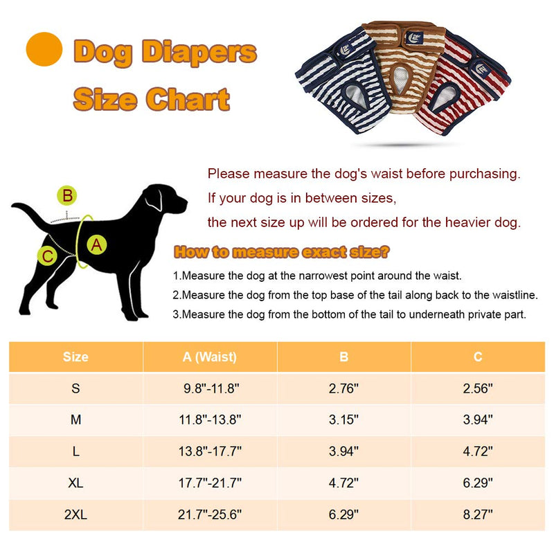 Coppthinktu Reusable Dog Diapers Female (3 Pack), Adjustable Washable Dog Diapers, Breathable Doggie Diapers for Small Medium Dogs - PawsPlanet Australia