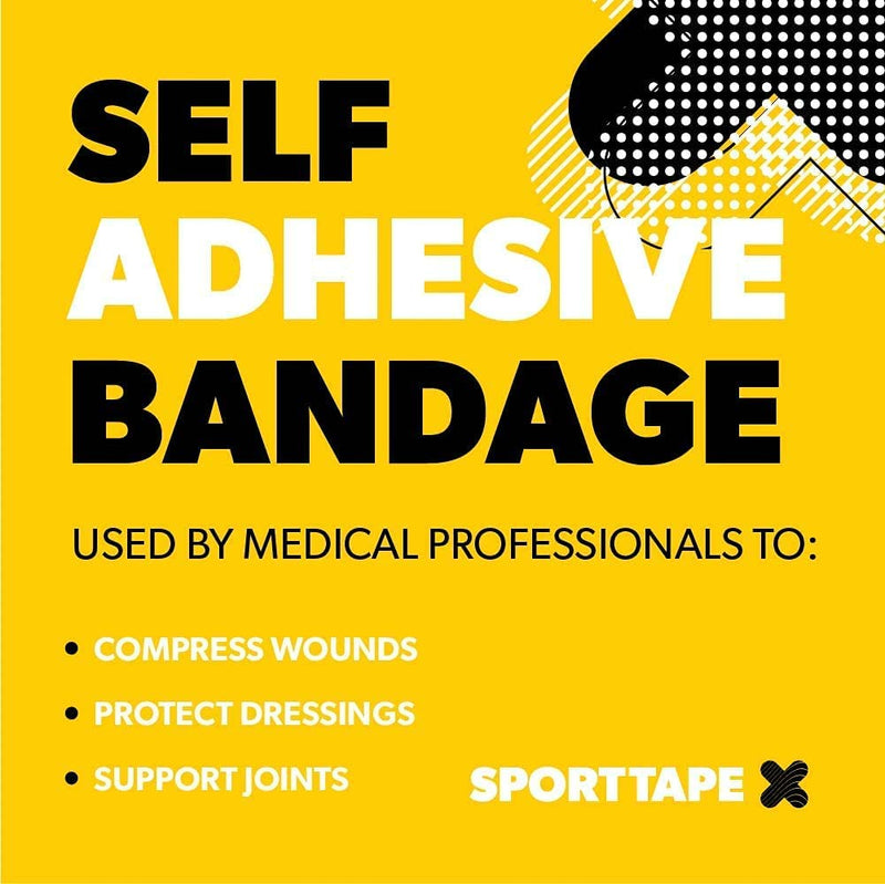 SPORTTAPE Cohesive Bandages | Self Adherent Vet Wrap & Pet Bandage - 7.5CM x 4.5M - Beige | Football Sock Wrap & Shin Guard Tape for Wrist & Ankle Sprains, Swelling & Compression - Single Roll 7.5x450 cm (Pack of 1) - PawsPlanet Australia