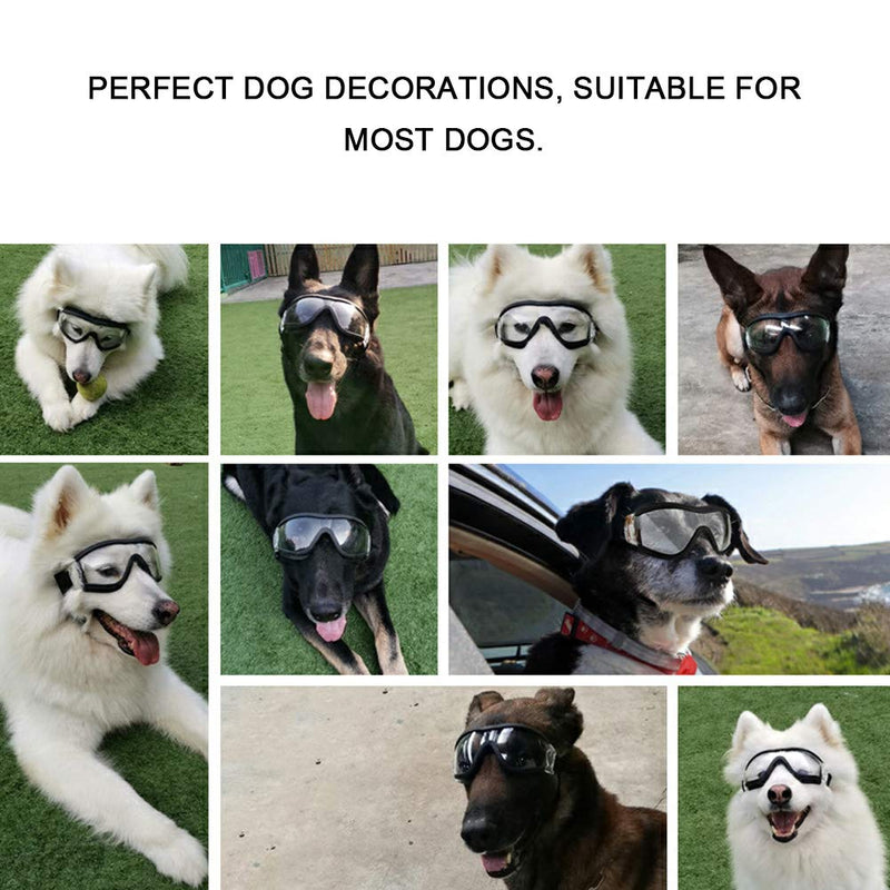 GOTOTOP Dog Goggles, Anti-UV Eye Protection Puppy Sunglasses with Adjustable Straps Waterproof Windproof Anti-Fog Sunglasses Clear Dog Goggles Outdoor Summer(Transparent) Transparent - PawsPlanet Australia