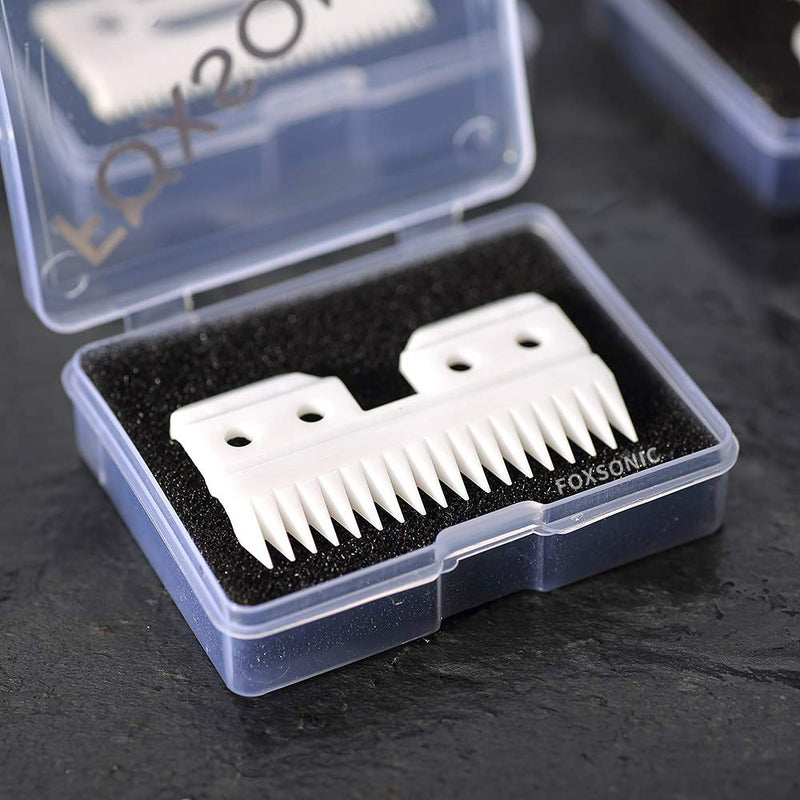 FOXSONIC 2pcs Fast feed ceramic blades for Oster fast feed clipper Oster A5 Grooming Clippers Ceramic Clipper movable blade White - PawsPlanet Australia
