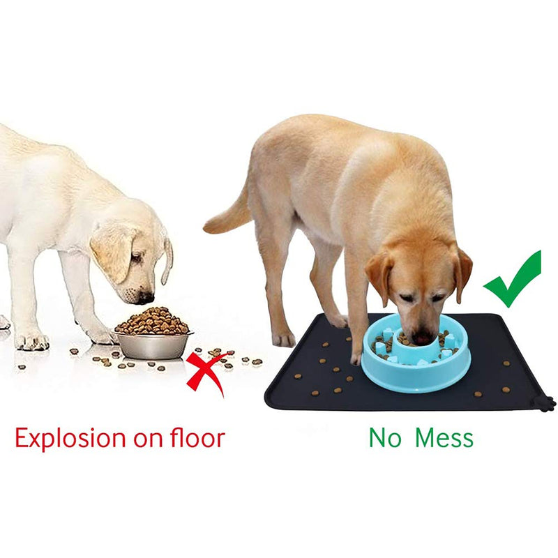 BSTQC Silicone Pet Feeding Mat,Non Slip Waterproof Bowl Mat for Dog and Cat - PawsPlanet Australia
