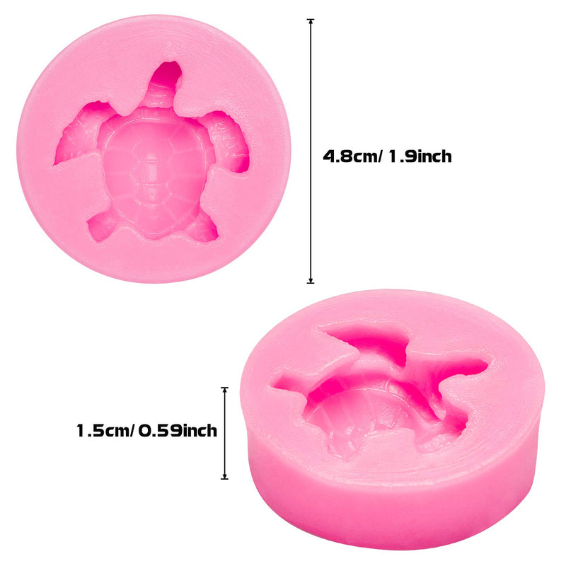 2 Pieces Sea Turtle Silicone Mold Turtle Candy Fondant Mold Tortoise Chocolate Making Mold for DIY Baking Cake Desserts Decoration Tools - PawsPlanet Australia