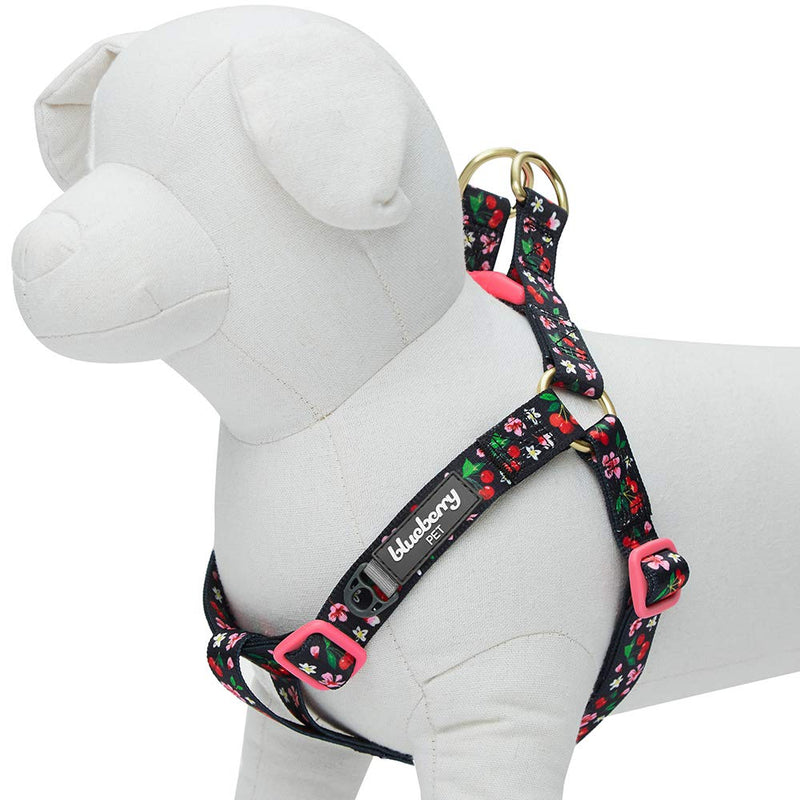 Blueberry Pet 10+ Patterns Spring Scent Inspired Floral Print/Camo Print Dog Harnesses (16.5" - 21.5") Chest Girth (Pack of 1) Black - PawsPlanet Australia