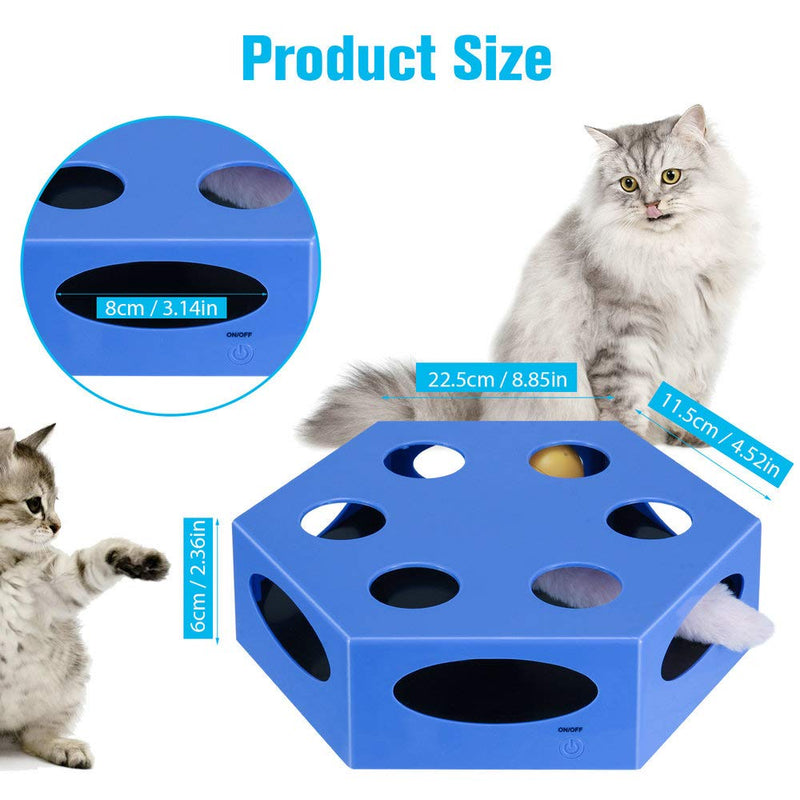 [Australia] - Joansan Interactive Cat Toy Timer, Electronic Random Rotating Teaser, Auto Shut Off Cat Toy, Catnip Ball Included, Good for Cats Kitten Exercise Chaser and Hunting Training 