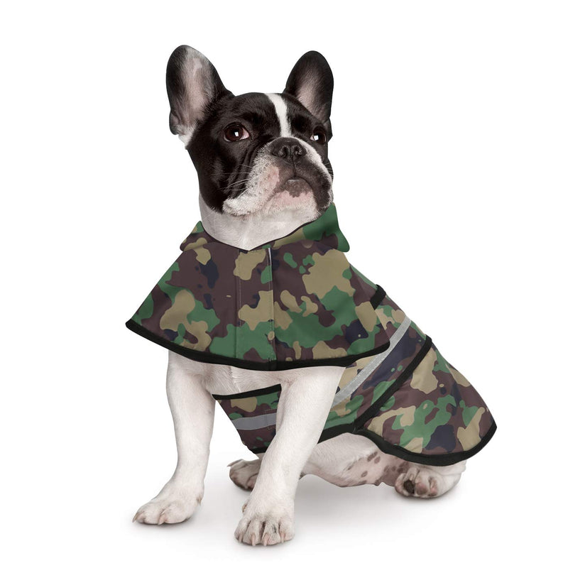 HDE Dog Raincoat Hooded Slicker Poncho for Small to X-Large Dogs and Puppies (Camo, Small) Green Camo - PawsPlanet Australia