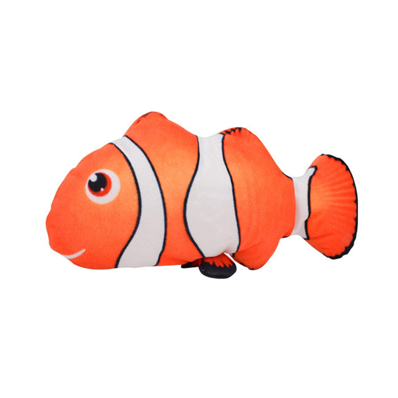 Eurobuy Moving Fish Cat Toys Electric Wagging Fish Cat Toy USB Flopping Fish Cat Toy Interactive Stuffed Simulation Plush Fish Shape Clownfish Toy for Cat Exercise, Biting, Chewing and Kicking Orange-Red - PawsPlanet Australia