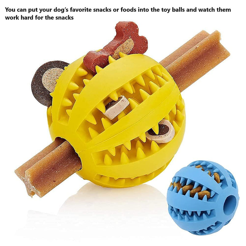 Dog Toys Interactive Dog Puzzle Toys,2 Dog Balls Include Blue Dog Chew Toy and Yellow Durable Dog Toy for Small Dogs Teeth Cleaning Calming Training Dog Birthday Dog Dad Gifts - PawsPlanet Australia
