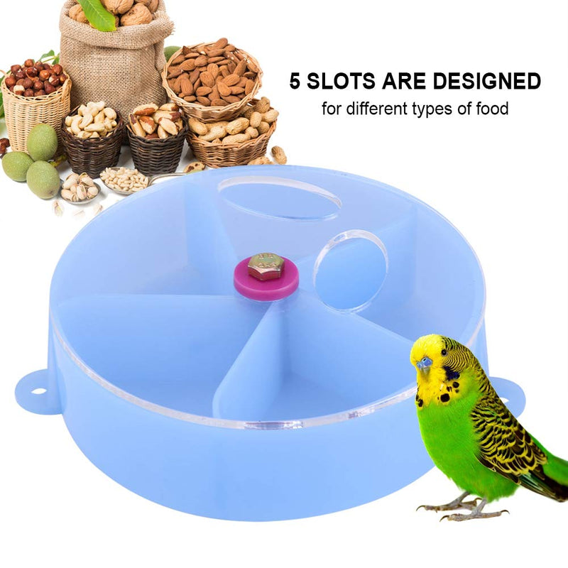 [Australia] - HEEPDD Bird Feeder Toy, Creative Parrot Foraging Toy Fixed Seed Food Segmented Wheel for Pet Budgie Parakeet Canary Finch Cockatoo Dove Blue 