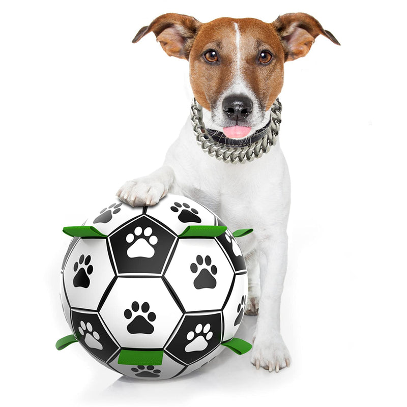 Interactive Soccer Dog Toys,Handing Dog Football Ball Toys for Small &Medium Dogs, Ideal Toy for Water Sports Suitable for Dogs in 20-60 Lbs (Pump & Needle Adapter Included-1) Pump & Needle Adapter Included-1 - PawsPlanet Australia