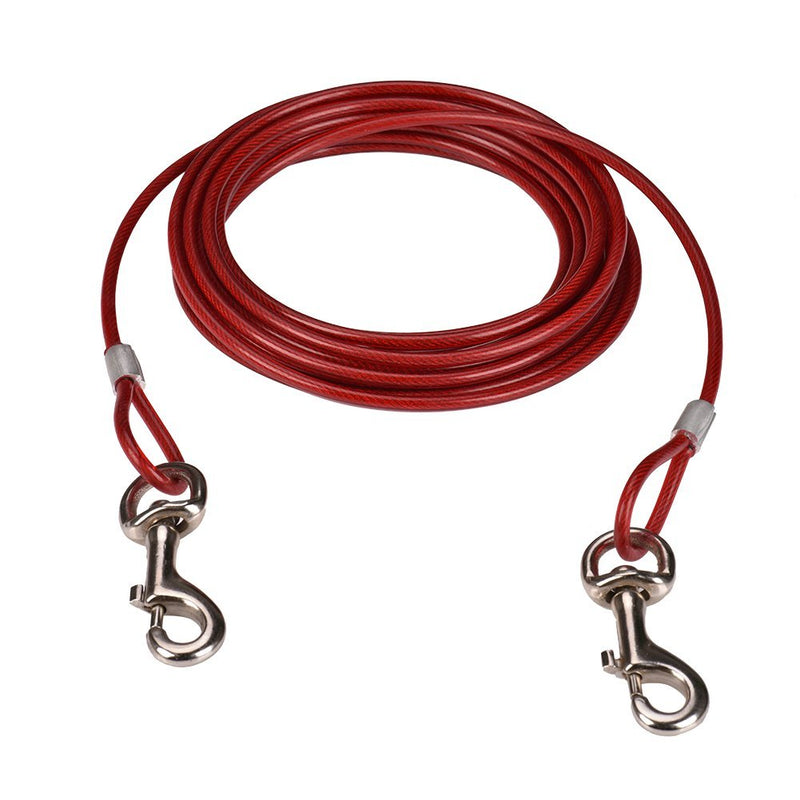 CtopoGo 10ft /16ft /33ft - Dog Tie Out Cables, Pet Tie-Out Leashes, Tie-Out Cable Heavy Duty Dogs Chain Leashes for Dogs up to 125 lbs, Pet Leads for Small/Medium Size (3m, Red) 3m - PawsPlanet Australia