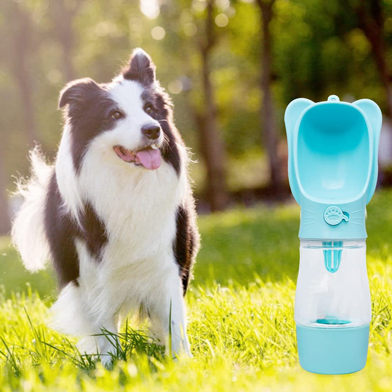 Portable Dog Water Bottle With Filter Without BPA, Leak-Proof Water Bottle, Multifunctional Outdoor Water And Food Bowl for Dogs And Cats, Lightweight Dog Water Bottle for Walking and Traveling(Blue - PawsPlanet Australia