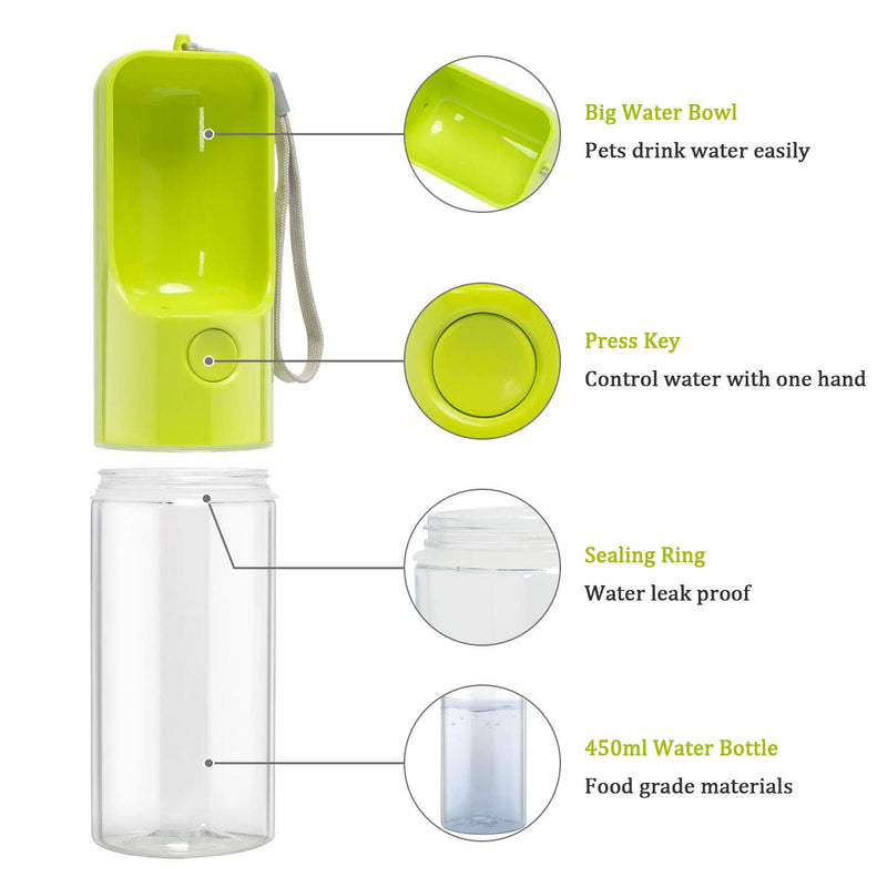 Esing Dog Water Bottle Dispenser,Water Bottle for Dogs,Portable Dog Water Bottles for Walking Travel Pet Doggie Drinking Cup 15oz - PawsPlanet Australia