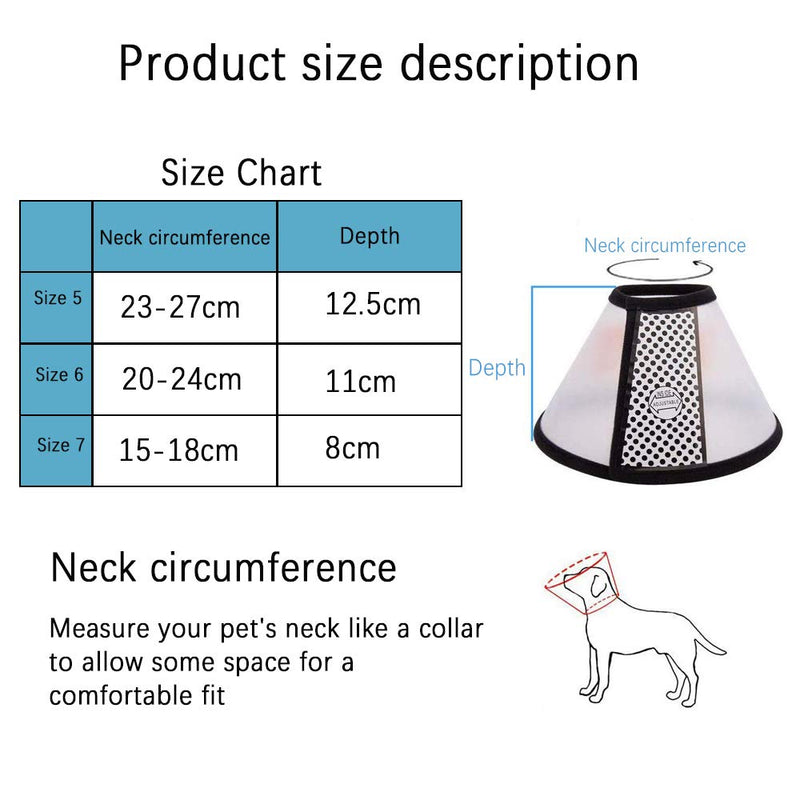 SenPuSi Neck Collar for Pets, Pets Plastic Elizabethan Collar Protective Collar Cone Collars Made of Plastic Special Protection for Cats, Small Dogs and Rabbits (Size 7 (15-18 cm)) - PawsPlanet Australia