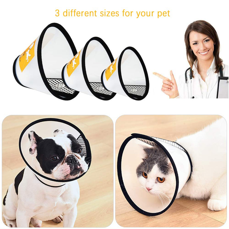SenPuSi Neck Collar for Pets, Pets Plastic Elizabethan Collar Protective Collar Cone Collars Made of Plastic Special Protection for Cats, Small Dogs and Rabbits (Size 7 (15-18 cm)) - PawsPlanet Australia