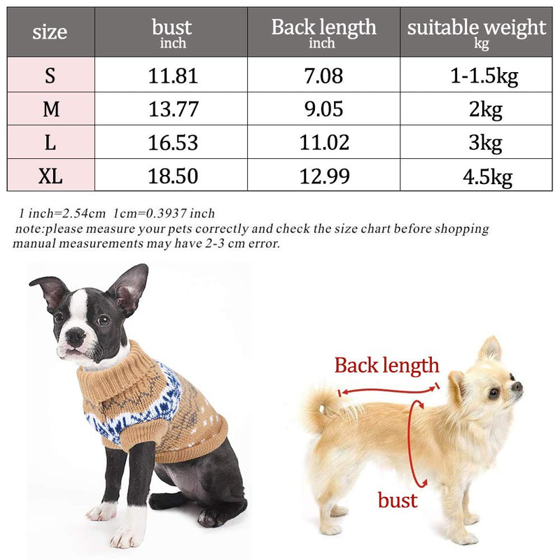 GOODGDN Cat Dog Pet Sweater, Winter Warm Jumper Sweater Knitwear Coat Apparel Clothes for Small Medium Dogs Cats, L - PawsPlanet Australia